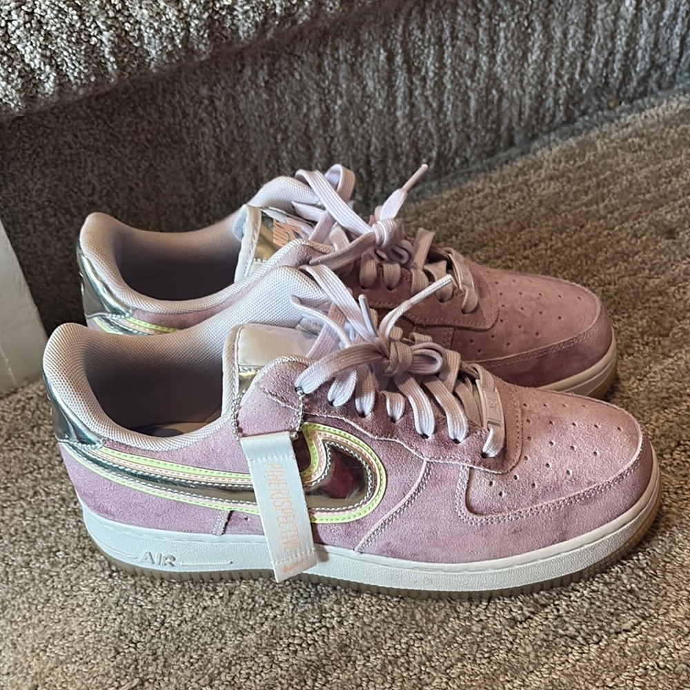 Purple and Silver Sneakers: NIKE Air Force, Women’s
